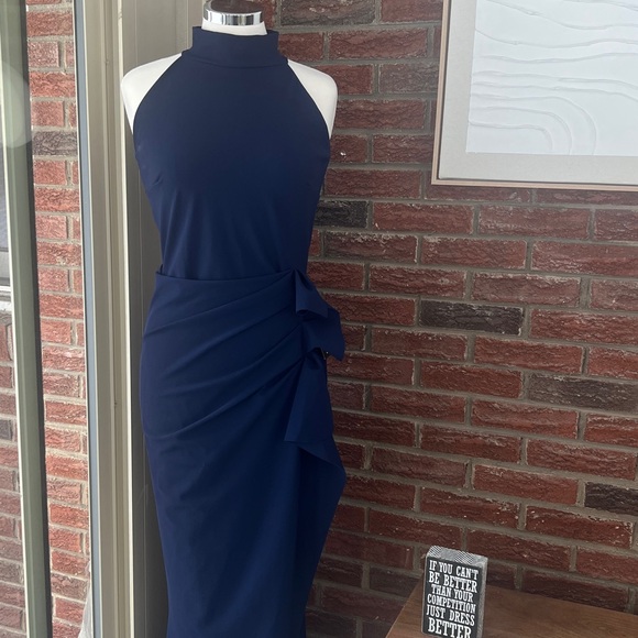 Chiara Boni Gudrum Halter Ruffle Gown NWT Size 10 - Picture 7 of 10